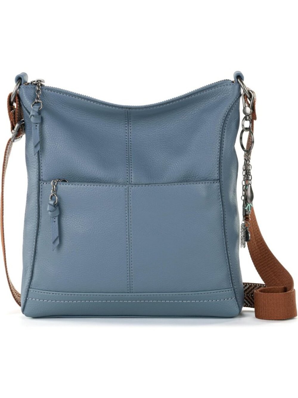Stylish Leather Crossbody Purse with Zipper Closure & Adjustable Strap